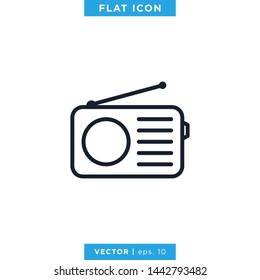Radio Icon Vector Logo Design Template