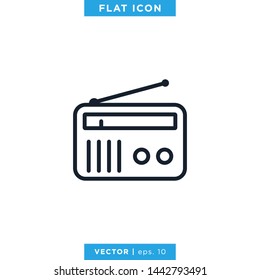 Radio Icon Vector Logo Design Template