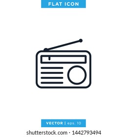 Radio Icon Vector Logo Design Template