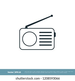 radio icon vector logo element 