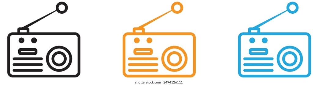 radio icon vector logo set collection for web app ui