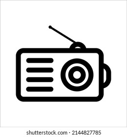 Radio Icon Vector Logo Template, on a white background.