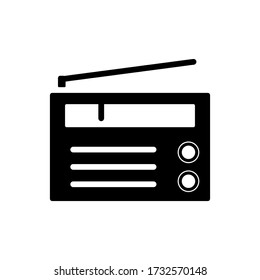 Vector de icono de radio en fondo blanco
