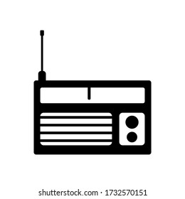 Vector de icono de radio en fondo blanco