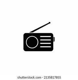 Vector de icono de radio en fondo blanco