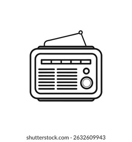 radio icon vector on white background