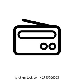 Funksymbol, Vektorgrafik, Umriss-Logo-Illustration. Funksymbol im trendigen Design-Stil. Funksymbol einzeln auf weißem Hintergrund. Radio Vektorsymbol einfach und modern flach Symbol für mobile, ui, ux, website.