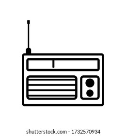 Estilo de contorno vectorial de icono de radio 