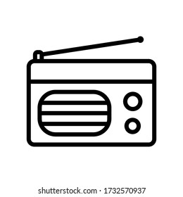 Estilo de contorno vectorial de icono de radio 
