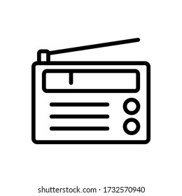 Radio icon vector outline style 