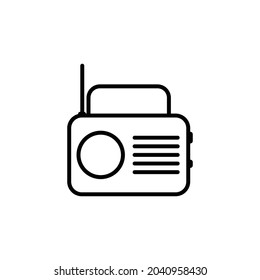 radio icon vector retro sign