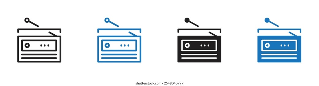 Esquema del conjunto de Vectores de íconos de radio