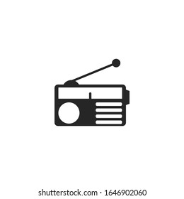 signo vectorial de radio aislado para diseño gráfico y web. plantilla de símbolo de radio color editable en fondo blanco.