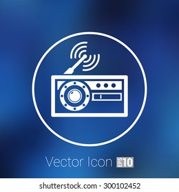 radio icon vector station symbol fm antenna.