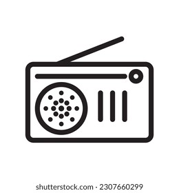 Radio icon vector stock outline style