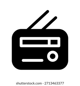 Ilustração de design de símbolo de vetor de ícone de rádio