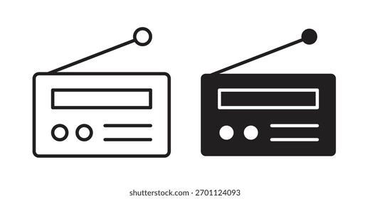 Icono de radio Vector, símbolo, ilustraciones de logotipo