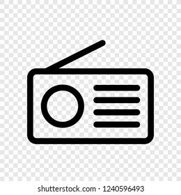 Radio icon vector transparent grid