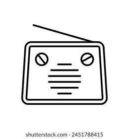 Vector de iconos de radio. Señal de ilustración de onda de radio. Símbolo musical o logotipo.