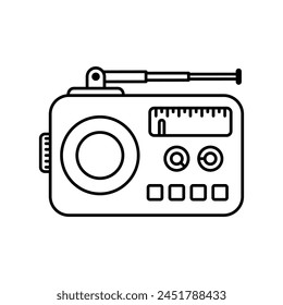Vector de iconos de radio. Señal de ilustración de onda de radio. Símbolo musical o logotipo.
