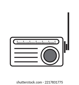 radio icon vector white background