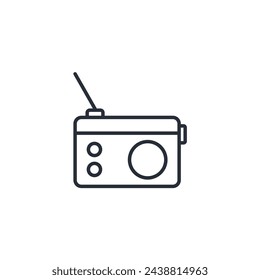Radio icon. vector.Editable stroke.linear style sign for use web design,logo.Symbol illustration.