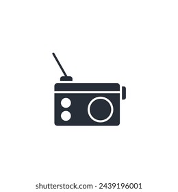 Radio icon. vector.Editable stroke.linear style sign for use web design,logo.Symbol illustration.