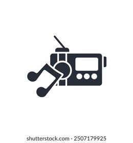 Radio icon. vector.Editable stroke.linear style sign for use web design,logo.Symbol illustration.