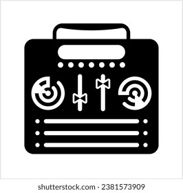 Radio Icon, Radio Wave Receiving Electronic Device, Audio Receiver Vector Art Illustration