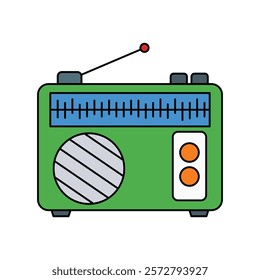 radio icon with white background vector stock illustration