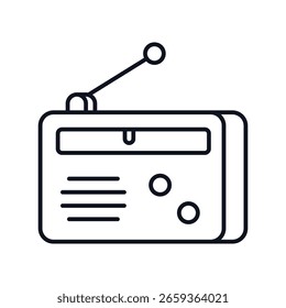 ícone de rádio com fundo branco vetor ilustração stock