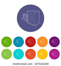 Radio icons color set vector for any web design on white background