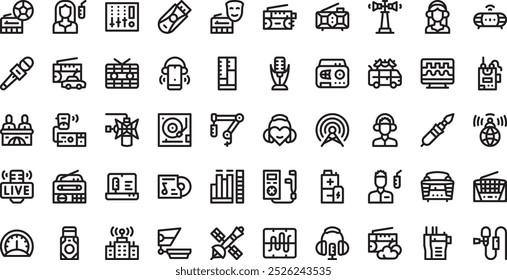 Iconos de radio . Colección de iconos vectoriales de alta calidad con trazo editable. Ideal para Profesional y Proyectos Creativos.