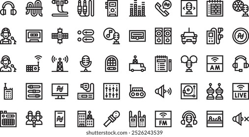 Radio icons High-Quality Vector Icons Collection with Editable Stroke. Ideal for Professional and Creative Projects.