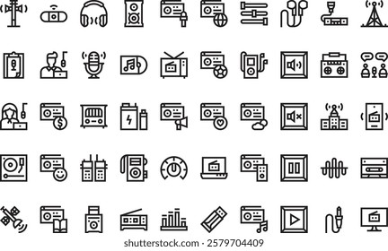 Radio icons High-Quality Vector Icons Collection with Editable Stroke. Ideal for Professional and Creative Projects