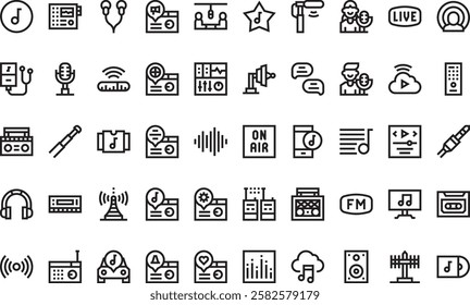 Radio icons High-Quality Vector Icons Collection with Editable Stroke. Ideal for Professional and Creative Projects