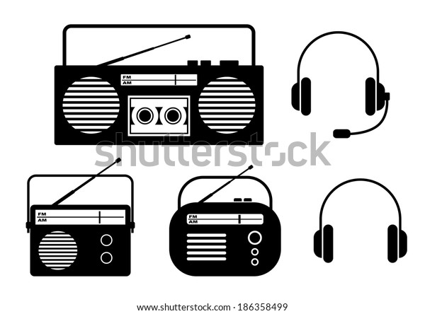 radio icons on white background stock vector royalty free 186358499 shutterstock