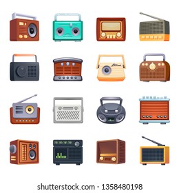 Radio Icons Set Cartoon Set Radio Stock Vector (royalty Free 