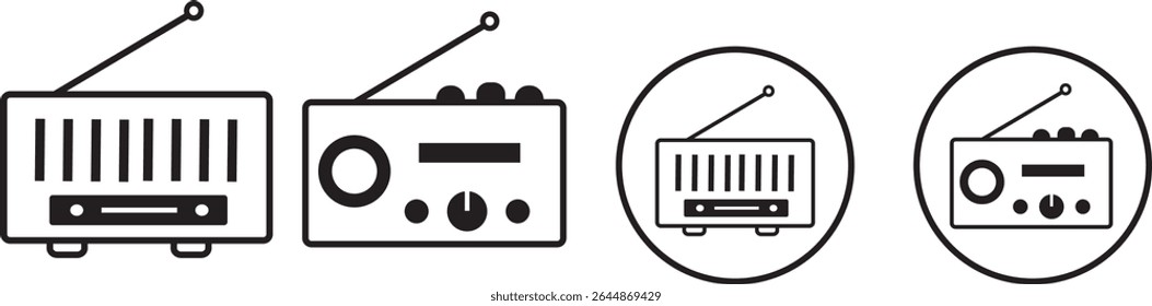 radio icons set. radio icon sign vector illustration,
