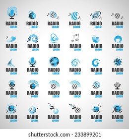 Radio Icons Set - Isolated On Gray Background - Vector Illustration, Graphic Design Editable For Your Design