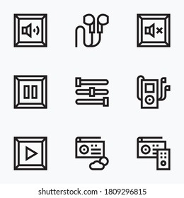 Radio icons set line with white background - vector