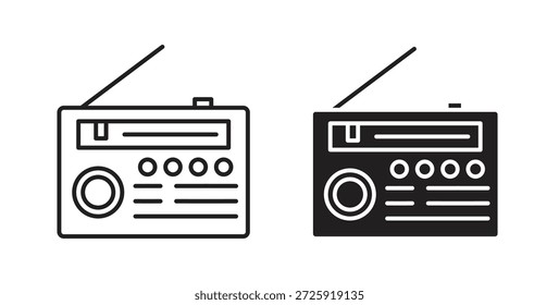 Iconos de radio. Icono lineal de Vector aislado sobre fondo blanco.