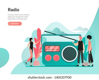 Radio Illustration Concept. Modern flat design concept of web page design for website and mobile website.Vector illustration EPS 10