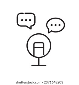 Programa de radio o de Internet. Podcast de invitados grupales. Trazo de píxeles perfecto, editable