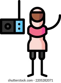 Radio isolierte Design-Element Stockillustration. Vektorgrafik auf weißem Hintergrund