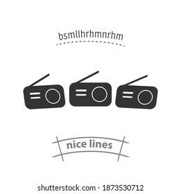 Radio isolated vector icon. household appliances design element
