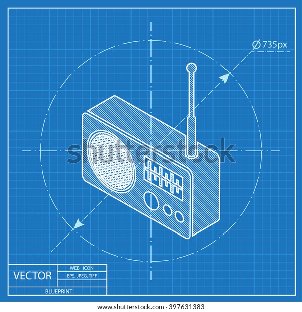 Radio Isometric 3d Blueprint Icon Stock Vector (Royalty Free) 397631383 | Shutterstock
