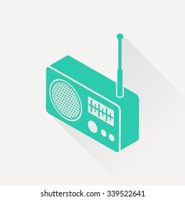 radio isometric 3d icon