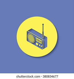 radio isometric 3d icon