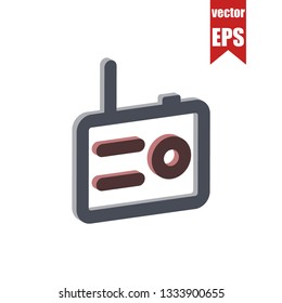 Radio isometric icon.Vector illustration.